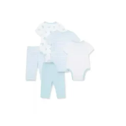 Body Safári Little Me Safari 5 peças com conjunto de calças - azul