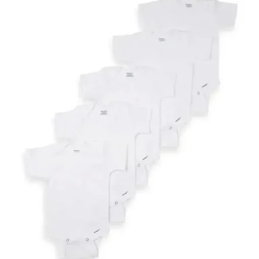 Bodys manga curta da marca Gerber ONESIES com 5 pacotes