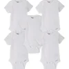 Bodysuits de manga curta Gerber - 5Pk, branco