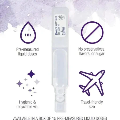 Boiron - SleepCalm Kids Liquid Doses Sleep Aid para um sono noturno profundo, relaxante e repousante, contagem de 15