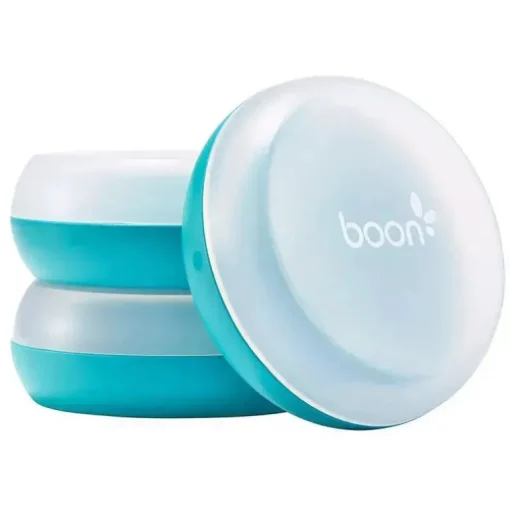 Bolsa Boon Nursh e Recipiente para mamilos com 3 unidades, azul