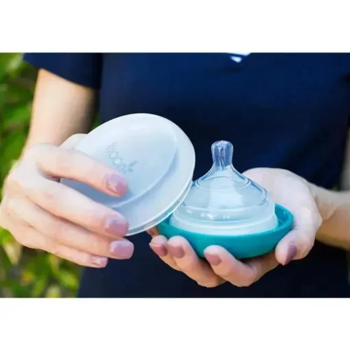 Bolsa Boon Nursh e Recipiente para mamilos com 3 unidades, azul