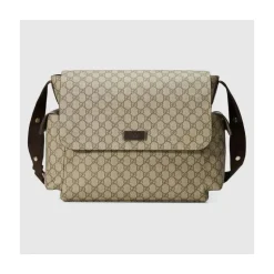 Bolsa de fraldas Gucci GG Plus Supreme, bege