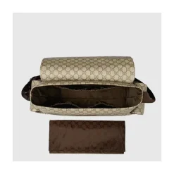 Bolsa de fraldas Gucci GG Plus Supreme, bege