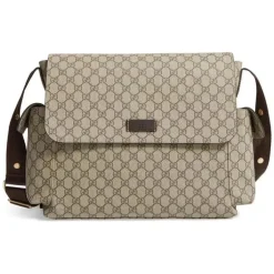 Bolsa de fraldas Gucci Supreme com trocador, bege