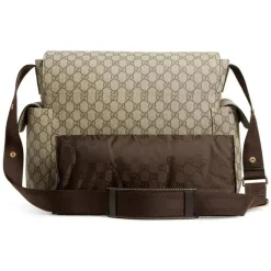 Bolsa de fraldas Gucci Supreme com trocador, bege