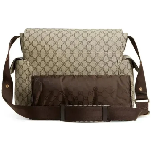 Bolsa de fraldas Gucci Supreme com trocador, bege