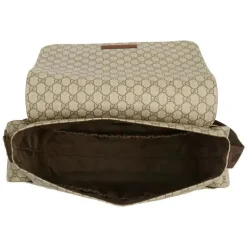 Bolsa de fraldas Gucci Supreme com trocador, bege