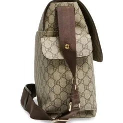 Bolsa de fraldas Gucci Supreme com trocador, bege
