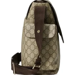 Bolsa de fraldas Gucci Supreme com trocador, bege