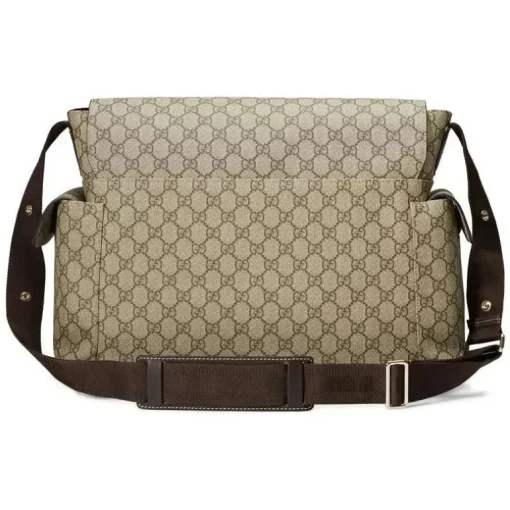 Bolsa de fraldas Gucci Supreme com trocador, bege