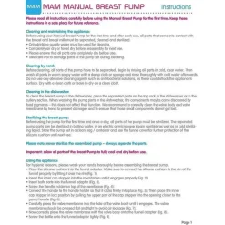 Bomba de mama manual Mam, bomba de mama portátil com mamadeira anti-cólica de início fácil, inclui 2 bicos de mamadeira, unissex