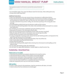 Bomba de mama manual Mam, bomba de mama portátil com mamadeira anti-cólica de início fácil, inclui 2 bicos de mamadeira, unissex