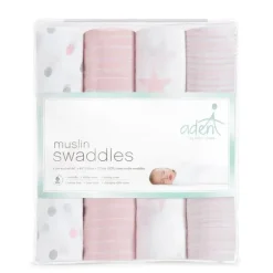 Boneca de musselina Aden + Anais, pacote com 4
