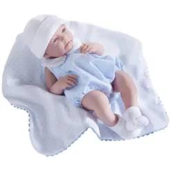 Boneca JC Toys La Newborn Realista 17 Meninos Reais, Enxoval Azul