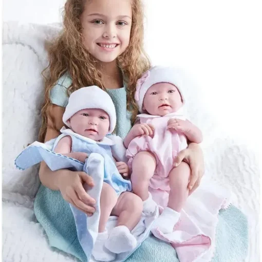 Boneca JC Toys La Newborn Realista 17 Meninos Reais, Enxoval Azul