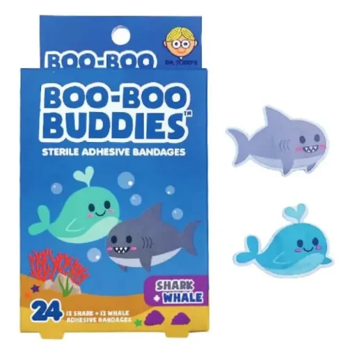 Boo Boo Buddies - Kids Adhesive Bandages, Shark + Whale