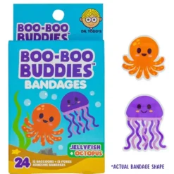 Boo Boo Buddies - Kids Adhesive Bandages, Jellyfish + Octopus