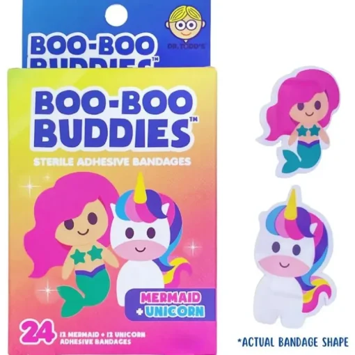 Boo Boo Buddies - Kids Adhesive Bandages, Mermaid + Unicorn