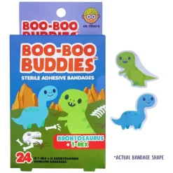 Boo Boo Buddies - Kids Adhesive Bandages, Brontosaurus + T rex