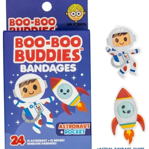 Boo Boo Buddies - Kids Adhesive Bandages, Astronaut + Rocket