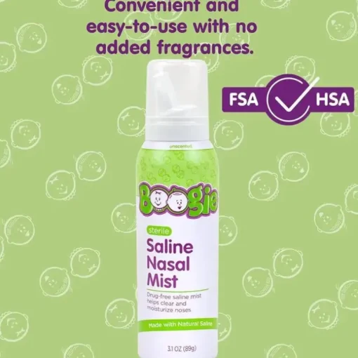 Boogie Wipes - Mist Saline Nose Mist, Unscented