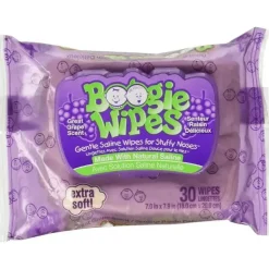 Boogie Wipes - Toalhetes de nariz salinos de 30 ct, uva