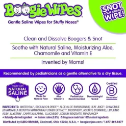 Boogie Wipes - Toalhetes de nariz salinos de 30 ct, uva