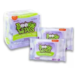 Boogie Wipes Natural Saline, Aloe &amp; Vitamina E 1pk (90 ct)