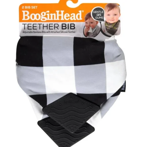 BooginHead - Bandana Teether & Pacigrip Bib 2Pk, Buffalo Check