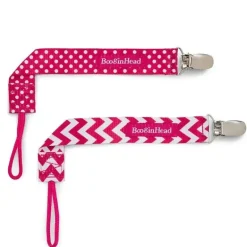 Booginhead - Clipe de Chupeta Pacigrip 2Pk, Pink Chevron
