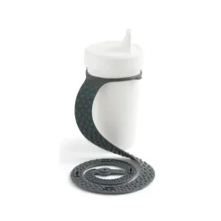 Booginhead - Copo Sippigrip de silicone e porta-brinquedos - Cinza carvão