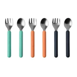 Boon - Conjunto de colher e garfo para utensílios infantis de aço inoxidável CHOW ™, menta
