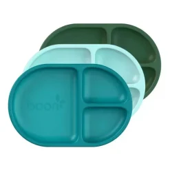 Boon - Conjunto de placas divididas de silicone CHOW ™ Bbay e infantil, azul