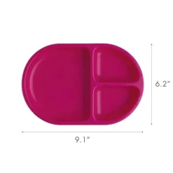 Boon - Conjunto de placas divididas inquebráveis ​​de silicone CHOW ™ para crianças - rosa multicolorido