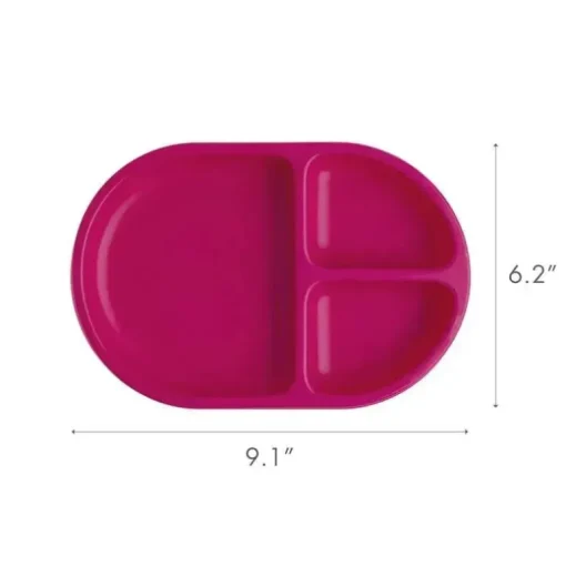 Boon - Conjunto de placas divididas inquebráveis ​​de silicone CHOW ™ para crianças - rosa multicolorido