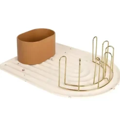 Boon - Rack de secagem de mamadeiras de silicone ARC, Boho Beige