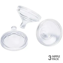 Boon NURSH 3-Pacote de Mamilos de Fluxo Lento de Pescoço Padrão, Transparentes