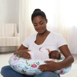 Boppy - Almofada com capa original, Posey azul e rosa