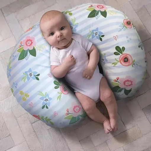 Boppy - Almofada com capa original, Posey azul e rosa