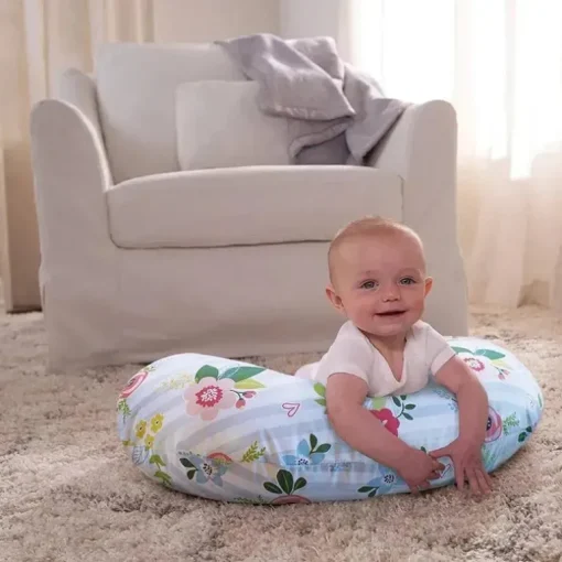 Boppy - Almofada com capa original, Posey azul e rosa