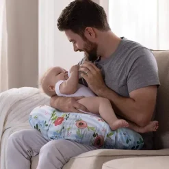 Boppy - Almofada com capa original, Posey azul e rosa