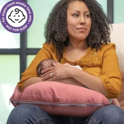 Boppy - Almofada de amamentação com capa removível, lavável na máquina, blush neutro