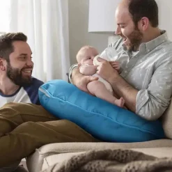 Boppy - Almofada de amamentação com capa removível, lavável na máquina, azul cerúleo