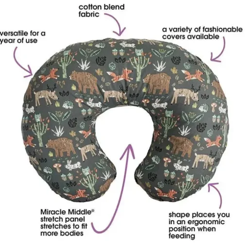 Boppy - Almofada de amamentação, animais da floresta verde