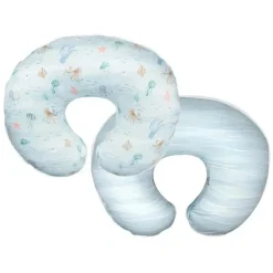 Boppy - Almofada de enfermagem com suporte original, tecido ergonômico de secagem rápida premium essencial para enfermagem, oceano azul