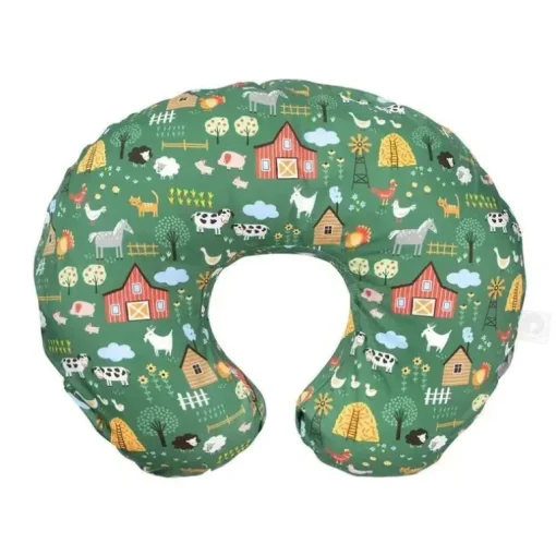 Boppy - Almofada de enfermagem com capa removível, lavável na máquina, Green Farm