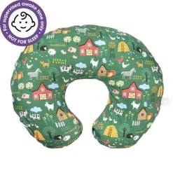 Boppy - Almofada de enfermagem com capa removível, lavável na máquina, Green Farm
