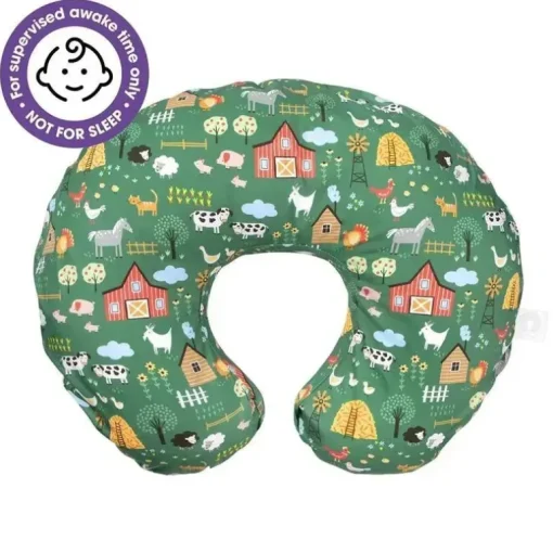 Boppy - Almofada de enfermagem com capa removível, lavável na máquina, Green Farm