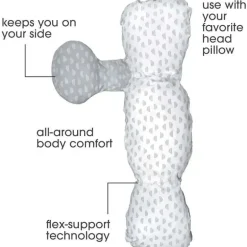 Boppy - Almofada Dorminhoca Lateral de Corpo Inteiro, Mirage Branco e Cinza